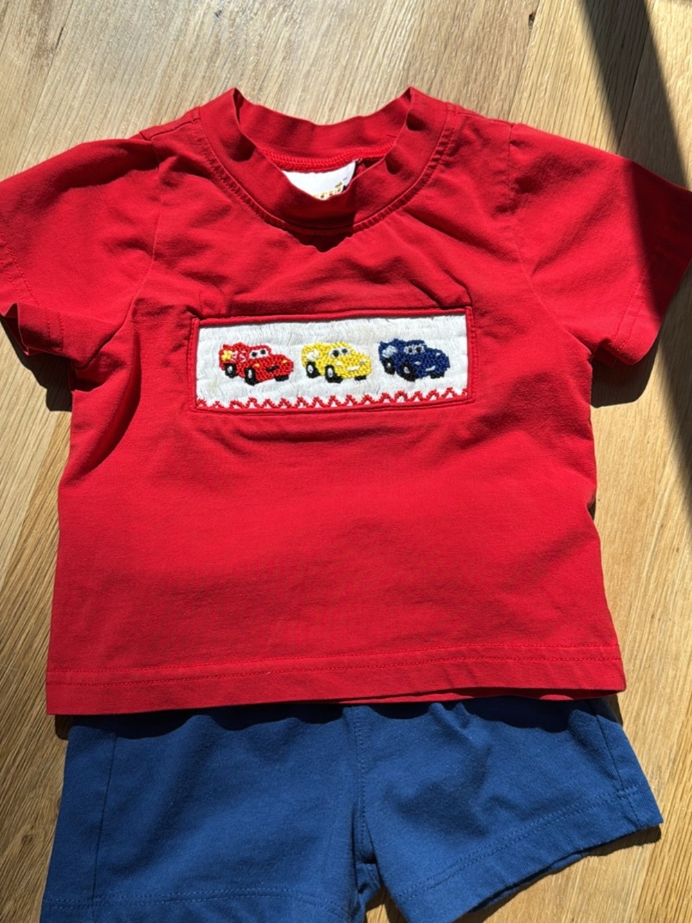 Babeeni Cars Smocked T-Shirt and Blue shorts
